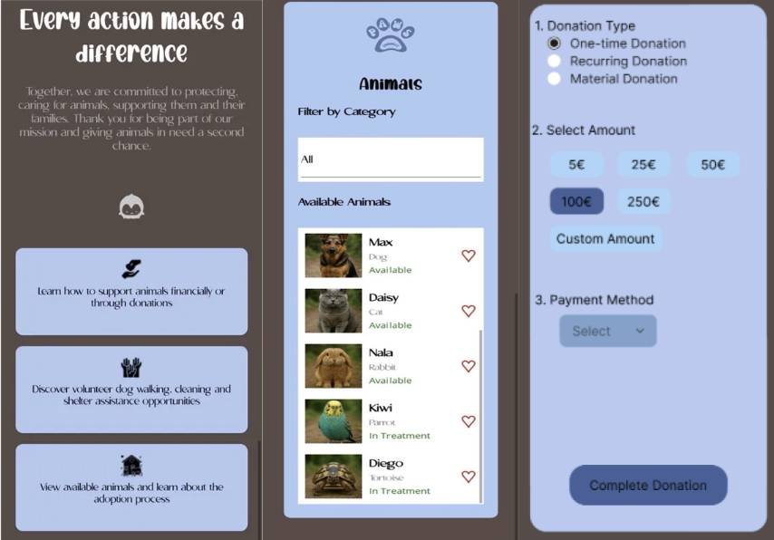 Screenshot Paws Connect App