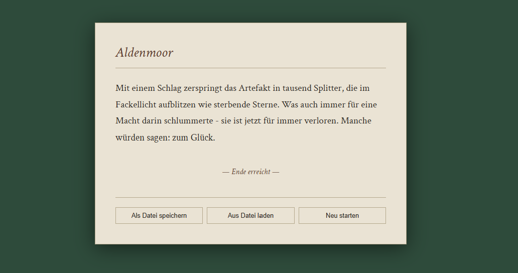 Screenshot Interactive Story Game